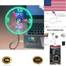 New USB Clock Fan with Real Time Clock and Temperature Display Function,Silver,1
