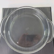 Vintage FIRE-KING Round 8in Baking Dish Cake Pie Casserole Clear 450 made in USA