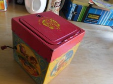 Vintage 1950s Mattel Jolly-Tune Clown Jack In The Music Box USA WORKS