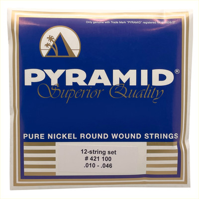 Pyramid Pure Nickel 010-046 | 12-Saiter E-Gitarren-Saiten | Rein-Nickel 421 100