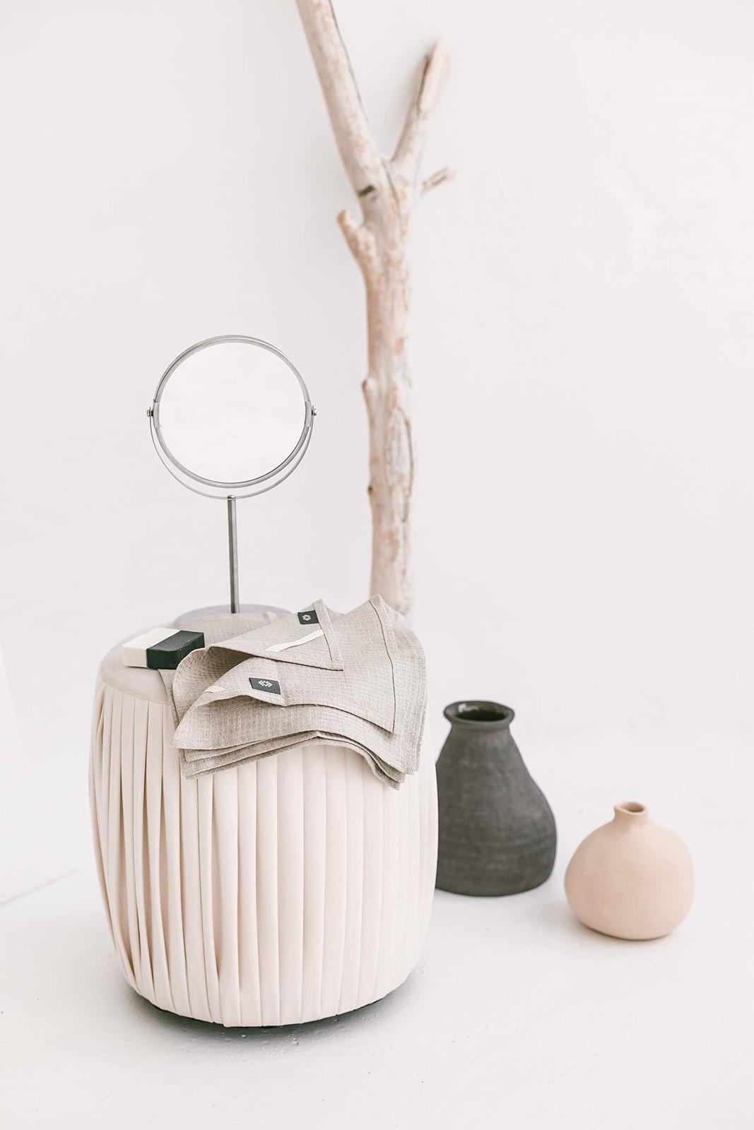 Flax Linen Washcloths for Bathroom - Waffle Washcloths 4-Pack 10x10 inch - Li...