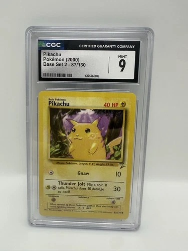 Pokémon Pikachu TCG Base Set 2#87/130 Vintage Yellow Cheeks - CGC 9