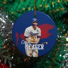 Corey Seager Inspired Design Ceramic Christmas Ornament - Texas Fans Keepsake