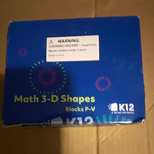 K12 Math 3-D Shapes Blocks P-V Educational Set for Ages 4-16