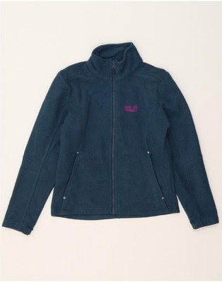JACK WOLFSKIN Womens Fleece Jacket UK 10 Small Blue Polyester CI20
