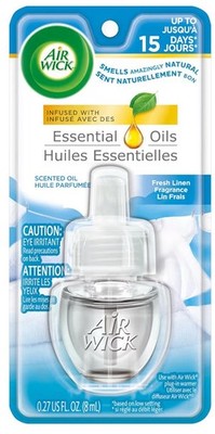 Air Wick Scented Oil Air Freshener, Fresh Linen, Plug In Refill, 1ct, .27oz