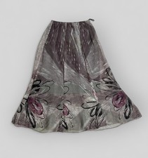 Unique Pleated Floral Midi Skirt Size UK 8 US 4 Elegant Feminine Boho Artistry