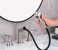 Bathroom Faucet 3 Hole with Pull Out Sprayer, 8 Inch Widespread Bathroom Faucet.
