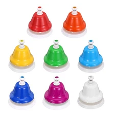 8 Note Diatonic Hand Musical Bells Desk Bells, Mixed Colors
