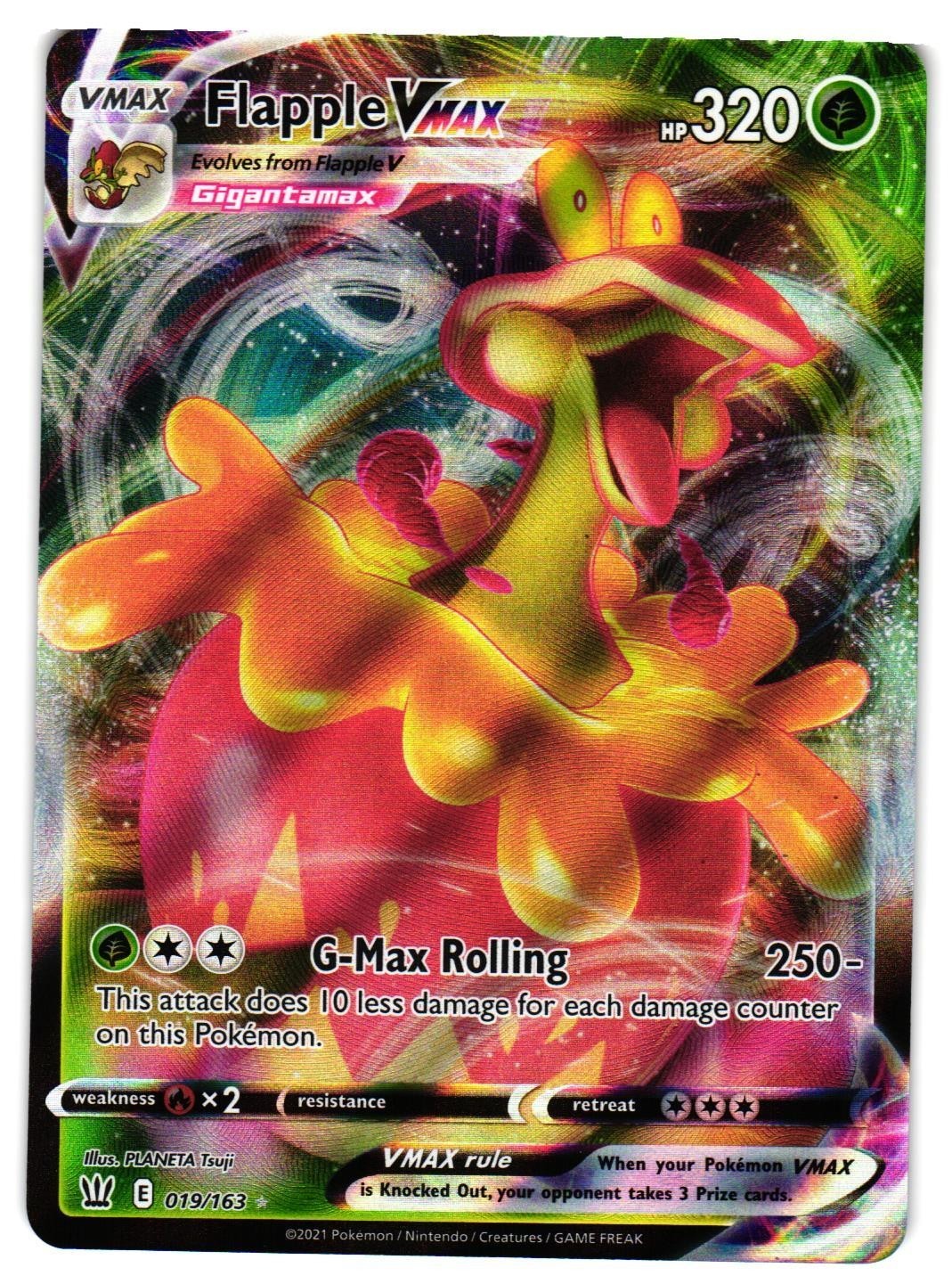 Pokemon TCG Flapple VMAX 019/163 Swsh05: Battle Styles Holo NM