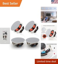 6.5'' Bluetooth in Wall in Ceiling Speakers 600W 2-Way Flush Mount Speakers S...