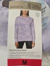 Mondetta Women's Printed Lightweight Sweatshirt NWT. Sz. M