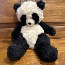 Russ Small Plush Vintage Ping Panda Bear Black White 8" Tall Weighted Pellets