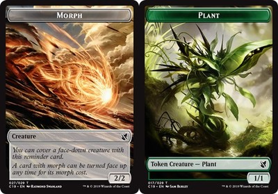 x4 Morph Token // Plant Token T MTG Commander 2019 M/NM, English