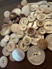 50 Vintage/Antique Smoky, White SHELL Mother of Pearl all sizes BELT BUCKLE