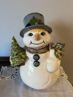 Snowman Cookie Jar, some tiny chips
