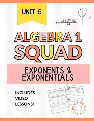Exponents & Exponential Functions Workbook for Algebra 1: Exponent Rules, Expone