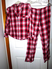 Victoria's Secret Flannel Pajama Set Size Large Elastic Drawstring Waist