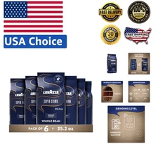 Bold Super Crema Coffee - 2.2 lb Pack of 6 with Hazelnut Aroma & Creamy Finish
