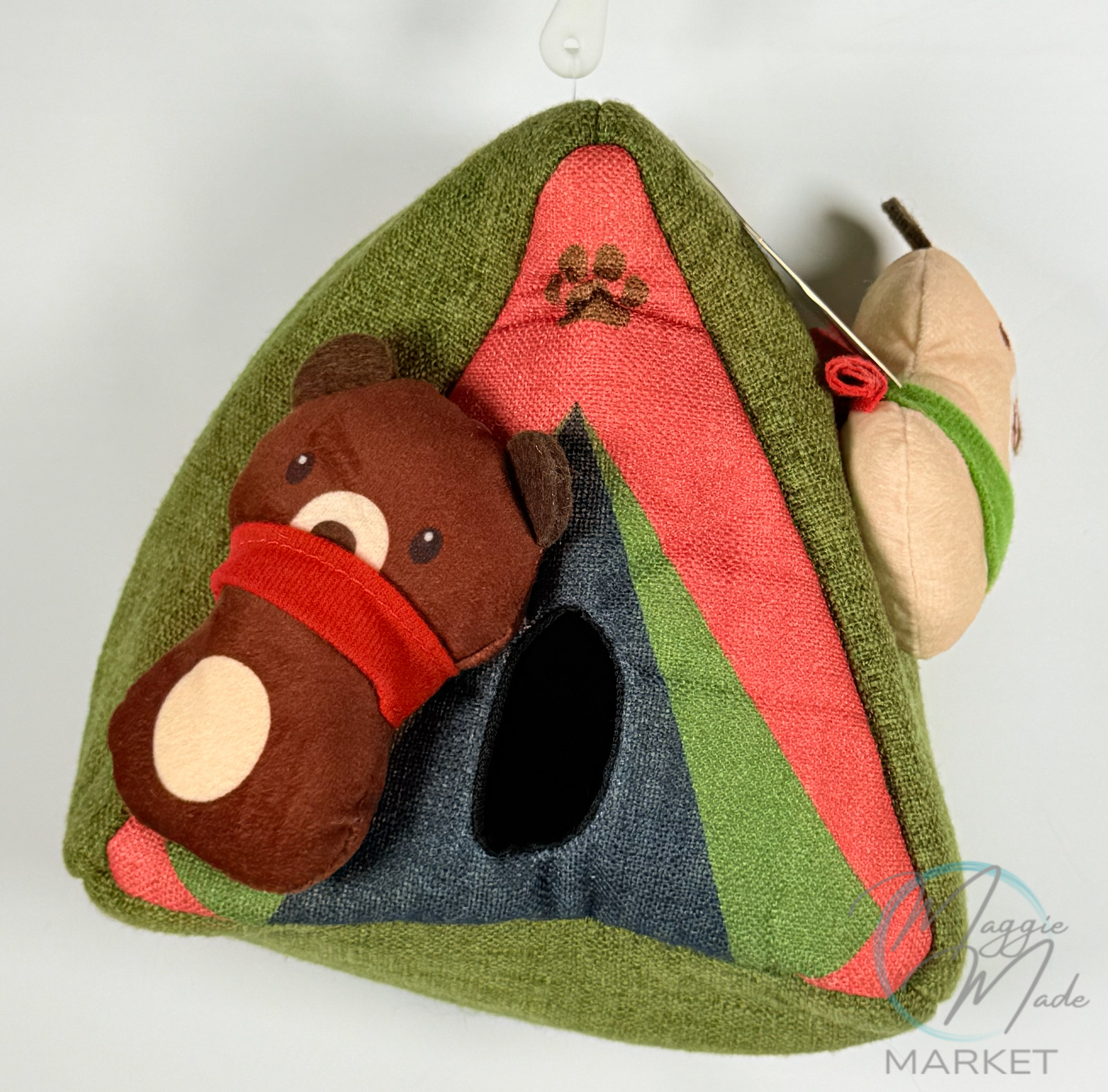 New Hide and Seek Bear Tent Plush Dog Toy Interactive Squeak
