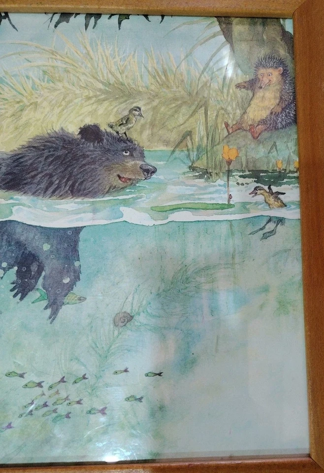 Ikea Oso Natación 1999 Impresión Niños Bebé Guardería Arte Decoración de Pared Enmarcado Foto 3 de 4