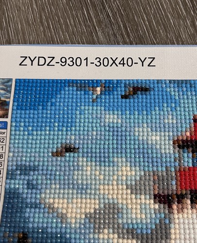 Diamond Painting Finished Completed 3D Wall Art 12x16” SEASIDE LIGHTHOUSE - Afbeelding 3 van 8