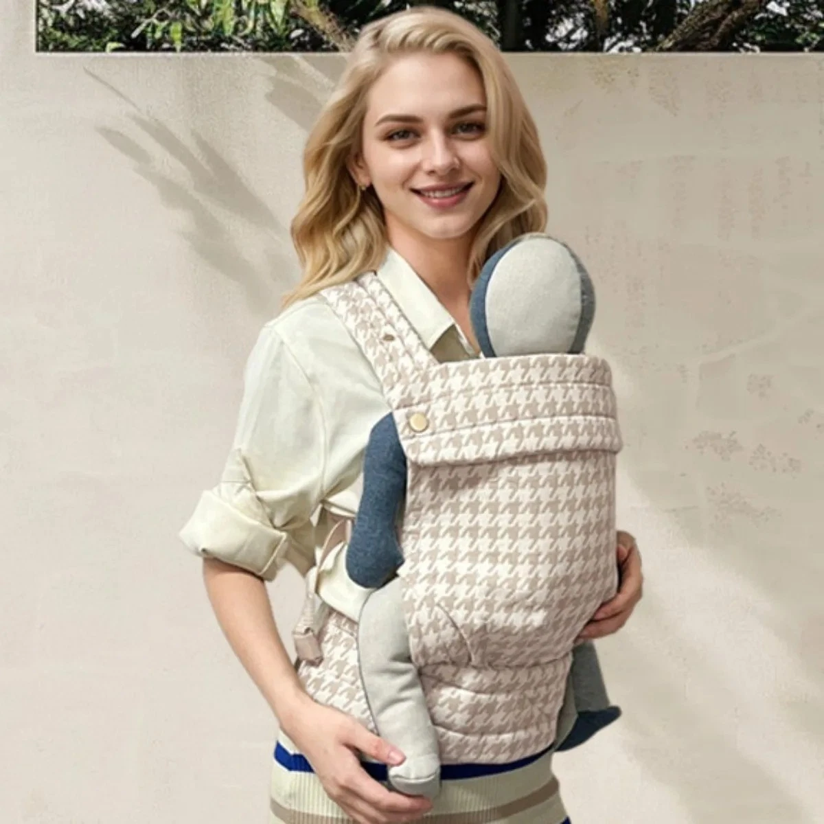 Baby Carrier Wrap | Soft Houndstooth Sling, Newborn to Toddler