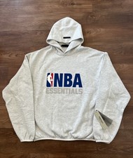 NEW AUTHENTIC Fear of God Essentials NBA Hoodie Light Heather Size Large