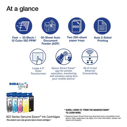 Epson WorkForce Pro WF-4830 Wireless All-in-One Printer - Black - Picture 3 of 7