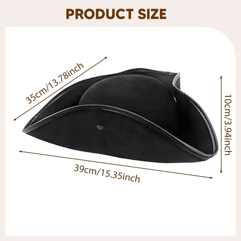 Acessório de fantasia para decoração de chapéu pirata adereços para homens e mulheres para festa cosplay - Imagem 3 de 4