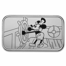 1 oz Silver Bar - Steamboat Willie BU 85.89 per troy oz