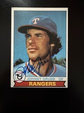 Autographed 1979 Topps Johnny Grubb #198. Texas Rangers