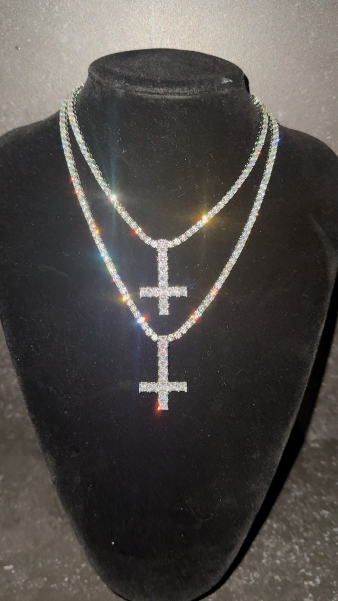 Upside Down Cross Necklace Opium Hip Hop Chain Inverted Cross | eBay