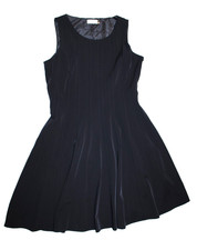 Calvin Klein Black Sleeveless Fit Flare Paneled Lined Sz 12 Career Party Dress