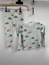 Kyte Baby Pajama Set Toddler 18-24M Green City Vehicles Graphic Long Sleeve NWOT