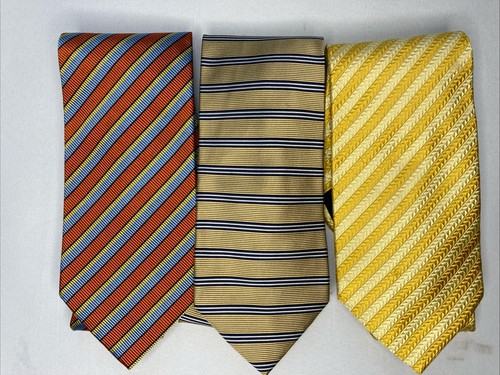 Lot Of 3 Jos A Bank Ties Silk Striped - Picture 2 of 5