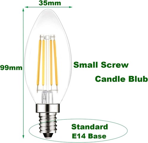 E14 Led SES Candle Light Bulb Dimmable,Small Screw,4W Equivalent 40W, Warm Whit - Picture 2 of 7