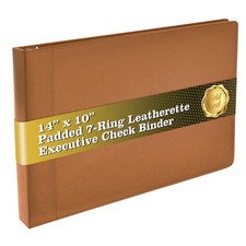 GOLD SEAL 7 Ring Executive Check Binder with Zipper Pouch, Padded Textured XL