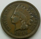 US 1886 Variety-2 Indian Head Cent  **