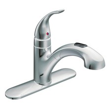Moen 67315C Integra Chrome One-Handle Pullout Kitchen Faucet Power Clean
