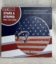 Fun Day STARS & STRIPES RING TOSS GAME Fun for Every Garage Or Man Cave NEW