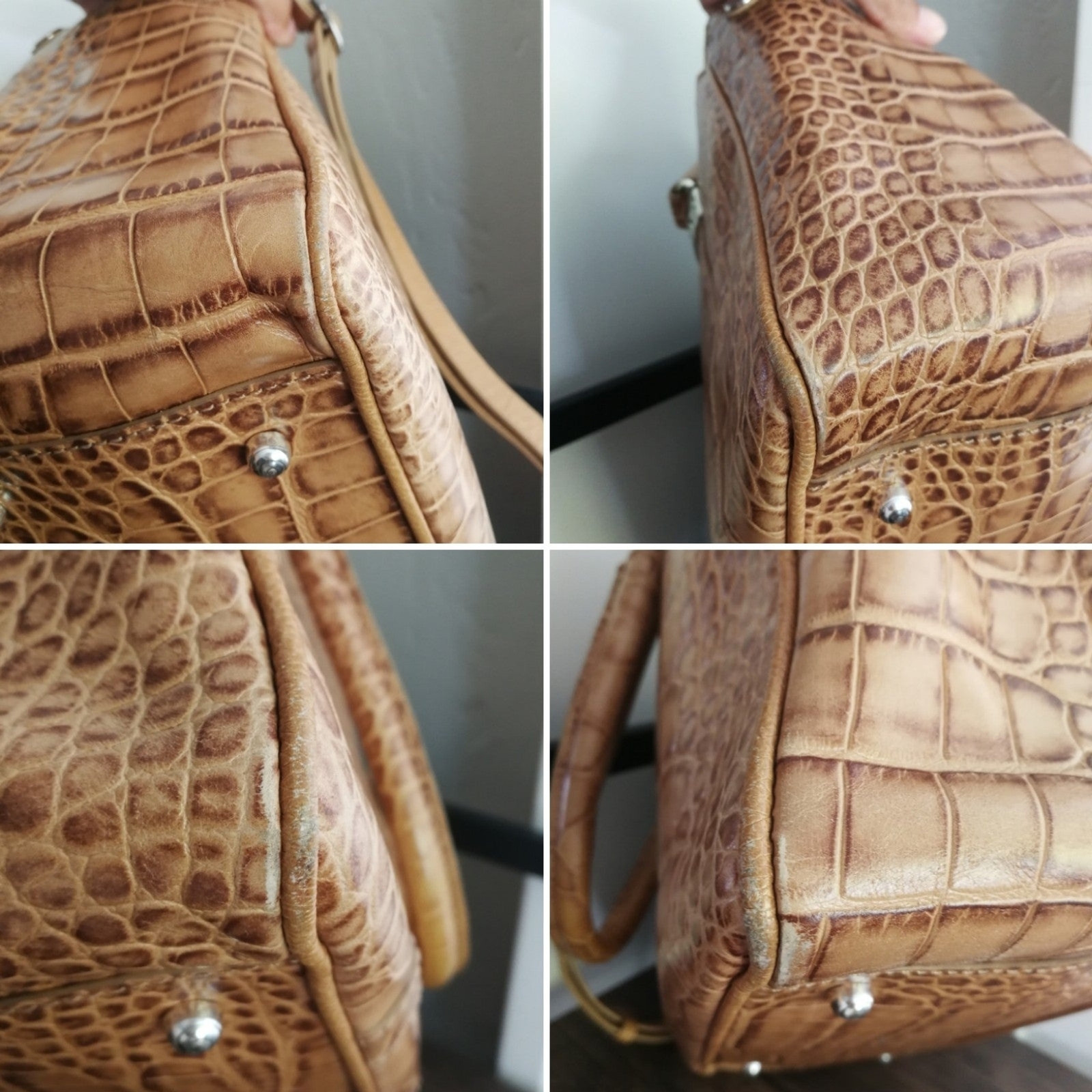 Brighton corcodile pattern leather Satchel - image 6