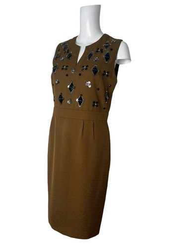 NEXT Dress Size Small 10 Bronze Occasional Jewel Zip Womens NEW EU38 RRP £25 - Picture 8 of 13