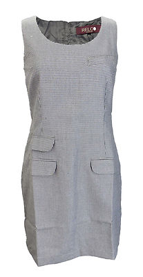 Ladies Retro Mod Dogtooth Pinafore/Tunic Dress UK