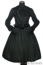 VINTAGE German folk costume handmade black wool jacket skirt apron SCHWALM VGC