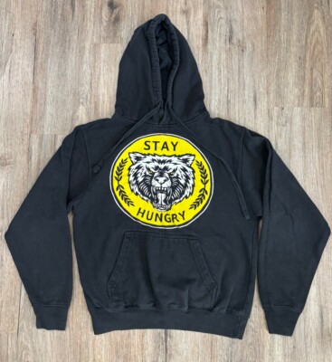Stay Hungry Yellow White Black Bear Kids-Girls Hoodie Sweatshirt X-Small (8-10)