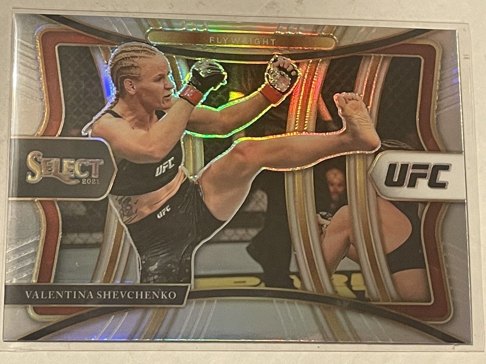 Valentina Shevchenko UFC 2021 Panini Select Premier Silver Refractor Card #129