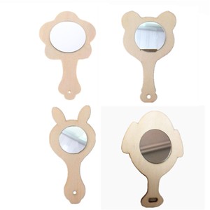 1 2x Unfinished Wood Wooden Mirror For Kids Diy Painting Crafts Educational Toys 1 2x Unfinished Wood Wooden Mirror For, Unfinished Wood Mirror Painted