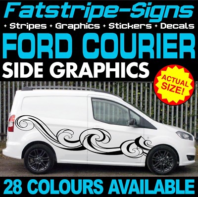 Passend für Ford Courier Grafik Aufkleber Abziehbilder Streifen ST Camper Van Vinyl Wellen