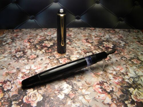 Vintage Jet Black "Montblanc 344" Fountain Pen-14K Gold OM Nib-Germany 1950s - Picture 1 of 22